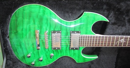 Custom Fireplant Guitars FP-1 in see-thru green