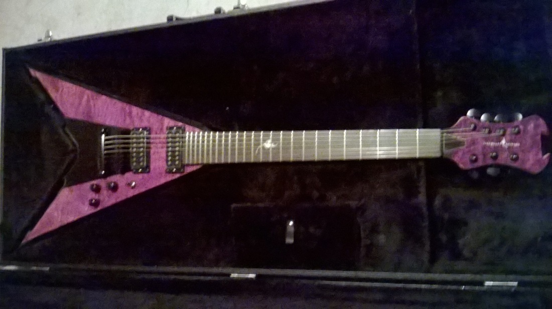 Fireplant Guitars WMD-V See-Thru Purple 7-string